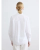 LCWAIKIKI Classic Beyaz Taşlı Oversize Poplin Kadın Gömlek