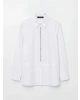 LCWAIKIKI Classic Beyaz Taşlı Oversize Poplin Kadın Gömlek