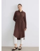LCWAIKIKI Classic Kahverengi Dokulu Oversize Kadın Gömlek Tunik