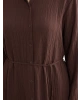 LCWAIKIKI Classic Kahverengi Dokulu Oversize Kadın Gömlek Tunik