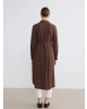 LCWAIKIKI Classic Kahverengi Dokulu Oversize Kadın Gömlek Tunik