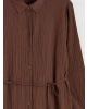 LCWAIKIKI Classic Kahverengi Dokulu Oversize Kadın Gömlek Tunik