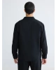 XSIDE Siyah Regular Fit Erkek Keten Görünümlü Gömlek