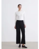 LCW Modest Siyah Beli Lastikli Geniş Paça Kadın Pantolon