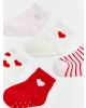 LCW baby Pembe Kalp Desenli Kız Bebek Soket Çorap 5li