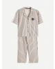 LCW Young Pembe Gömlek Yaka Çizgili Kadın Pijama Takım