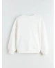 LCW Kids Ekru Baskılı Kız Çocuk Sweatshirt