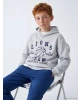 LCW Kids Gri Erkek Çocuk Kapüşonlu Baskılı Eşofman Takımı