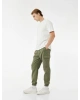 Beli Bağcıklı Kargo Cep Detaylı Pamuklu Rahat Kesim Gabardin Jogger Pantolon