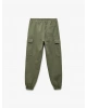 Beli Bağcıklı Kargo Cep Detaylı Pamuklu Rahat Kesim Gabardin Jogger Pantolon