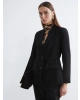 LCWAIKIKI Classic Siyah Beli Kuşaklı Kadın Blazer Ceket
