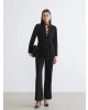 LCWAIKIKI Classic Siyah Beli Kuşaklı Kadın Blazer Ceket
