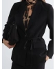 LCWAIKIKI Classic Siyah Beli Kuşaklı Kadın Blazer Ceket
