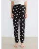 LCW DREAM Siyah Kalp Desenli Kadın Jogger Pijama Alt