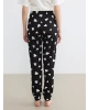 LCW DREAM Siyah Kalp Desenli Kadın Jogger Pijama Alt