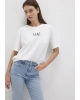 Mavi Logo Baskılı Beyaz Tişört
