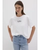 Mavi Logo Baskılı Beyaz Tişört