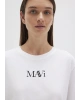 Mavi Logo Baskılı Beyaz Tişört
