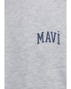 Mavi Logo Baskılı Gri Sweatshirt