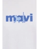 Mavi Kedi Baskılı Beyaz Tişört