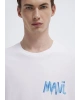 Mavi Baskılı Beyaz Tişört