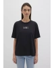 Mavi Logo Baskılı Siyah Tişört