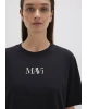 Mavi Logo Baskılı Siyah Tişört