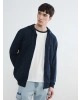 XSIDE Lacivert Kapüşonlu Erkek Fermuarlı Sweatshirt