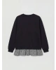 LCW Modest Siyah Bisiklet Yaka Ekose Kadın Sweatshirt Tunik