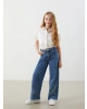 LCW Kids Ekru Fiyonk Baskılı Kız Çocuk Crop Gömlek