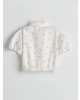 LCW Kids Ekru Fiyonk Baskılı Kız Çocuk Crop Gömlek