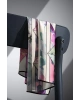 Vissona %100 Twill İpek Bahar Çiçekleri Desenli Lila - Su Yeşili Renkli 90x90 Eşarp Kenar Dikiş Şekli El Dik
