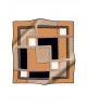 Vissona %100 Twill İpek Geometrik Desenli Gold - Siyah Renkli 90x90 Eşarp Dikim Şekli : El Dikişi