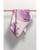Vissona %100 Twill İpek Fırça Darbesi Desenli Mor - Pembe Renkli 90x90 Eşarp Dikim Şekli : El Dikişi