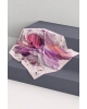 Vissona %100 Twill İpek Fırça Darbesi Desenli Mor - Pembe Renkli 90x90 Eşarp Dikim Şekli : El Dikişi
