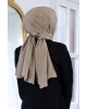 Vissona LÜKS MEDİNE İPEĞİ V DESENLİ VİZON RENKLİ 75X195 KIRIŞMAZ ŞAL MOSS KREP DİKİŞ TİPİ İTALYAN DİKİŞLİ