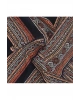 Vissona %100 Twill İpek Etnik Desenli Siyah - Taba Renkli 90x90 Eşarp Dikim Şekli : El Dikişi