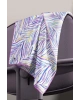 Vissona %100 Twill İpek Yaprak Desenli Pembe - Saks Renkli 90x90 Eşarp Dikim Şekli : El Dikişi