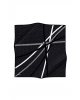 Vissona %100 Twill İpek Monogram Ve Şerit Desenli Siyah - Krem Renkli 90x90 Eşarp Dikim Şekli : El Dikişi