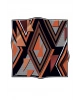 Vissona %100 Twill İpek Geometrik Desenli Taba - Siyah Renkli 90x90 Eşarp Dikim Şekli : El Dikişi