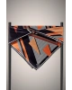 Vissona %100 Twill İpek Geometrik Desenli Taba - Siyah Renkli 90x90 Eşarp Dikim Şekli : El Dikişi