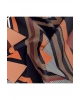 Vissona %100 Twill İpek Geometrik Desenli Taba - Siyah Renkli 90x90 Eşarp Dikim Şekli : El Dikişi