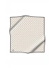 Vissona %100 Twill İpek Monogram Desenli Krem - Siyah Renkli 90x90 Eşarp Dikim Şekli : El Dikişi