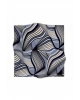 Vissona %100 Twill İpek Okyanus Dalgası Desenli Bej - Gri Renkli 90x90 Eşarp Kenar Dikiş Şekli El Dikişli