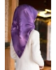 Vissona 100% Twill İpek Çiçek Desenli Lila Renkli 90x90 Dikim Şekli : El Dikişi Eşarp