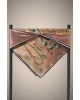 Vissona %100 Twill İpek Kurdele Ve Zincir Desenli Bej Renkli 90x90 Eşarp Dikim Şekli : El Dikişi
