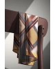 Vissona %100 Twill İpek Zebra Desenli Bej - Gold Renkli 90x90 Eşarp Dikim Şekli : El Dikişi