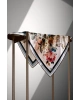 Vissona %100 Twill İpek Bahar Çiçekleri Desenli Siyah - Haki Renkli 90x90 Eşarp Dikim Şekli : El Dikişi