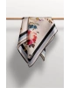 Vissona %100 Twill İpek Bahar Çiçekleri Desenli Siyah - Haki Renkli 90x90 Eşarp Dikim Şekli : El Dikişi