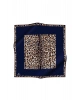 Vissona %100 Twill İpek Leopar Desenli Lacivert Renkli 90x90 Eşarp Dikim Şekli : El Dikişi